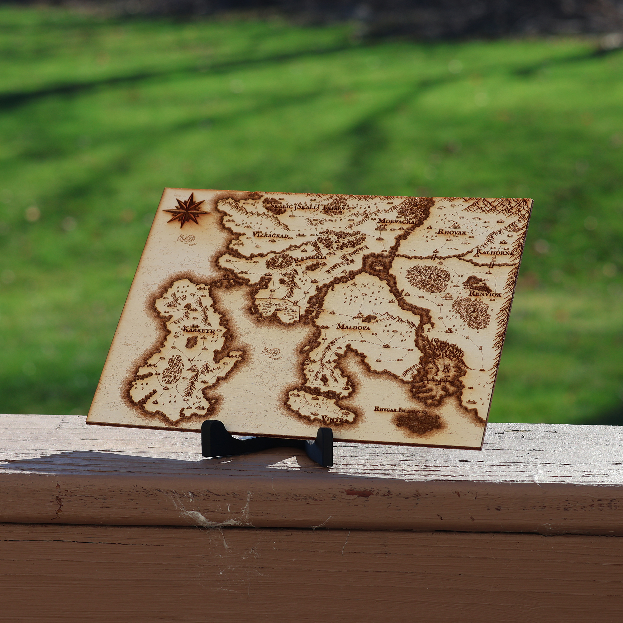 Laser engraved map by Columbus Laser Works